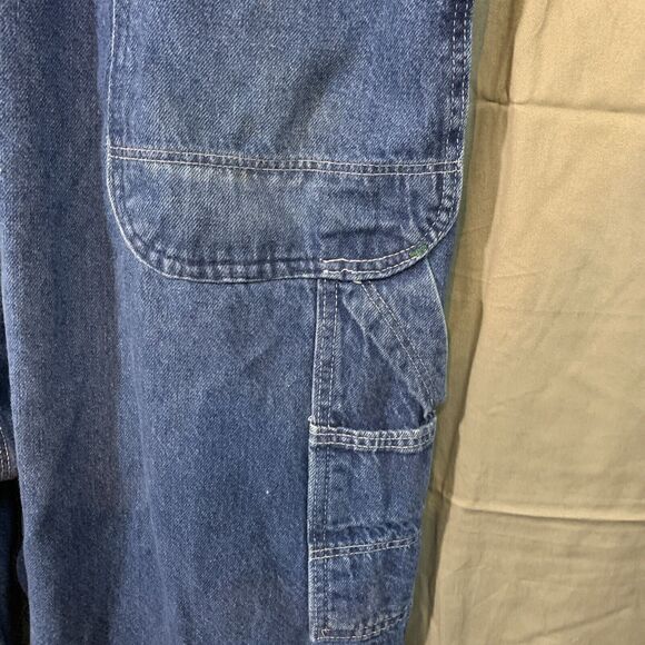 Key Imperial Vintage Denim Work Carpenter Farm Bib Overalls Men 46x30 USA - Picture 12 of 12